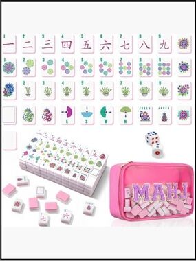American Mahjong Tiles Set 160 Pieces Game Set with Storage Bag for Travel